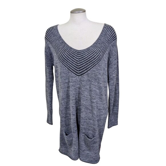 Knitwear by Jackpot Dresses & Skirts - Knitwear by Jackpot Women L Gray Sweater Tunic Dress Jumper Wool Blend Pockets